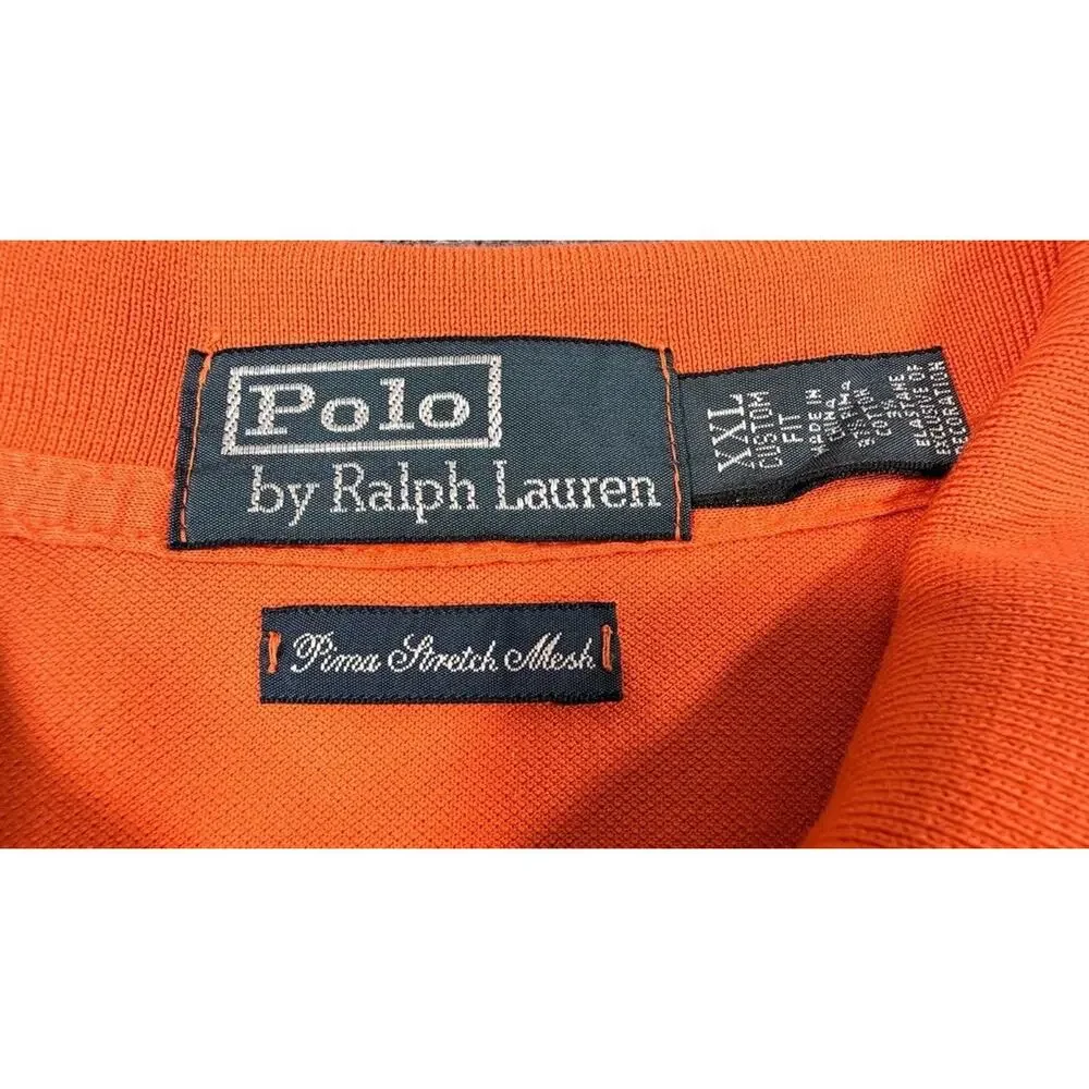 Polo Ralph Lauren Prime Stretch Mesh Polo Shirt Men’s XXL Orange Classic Fit